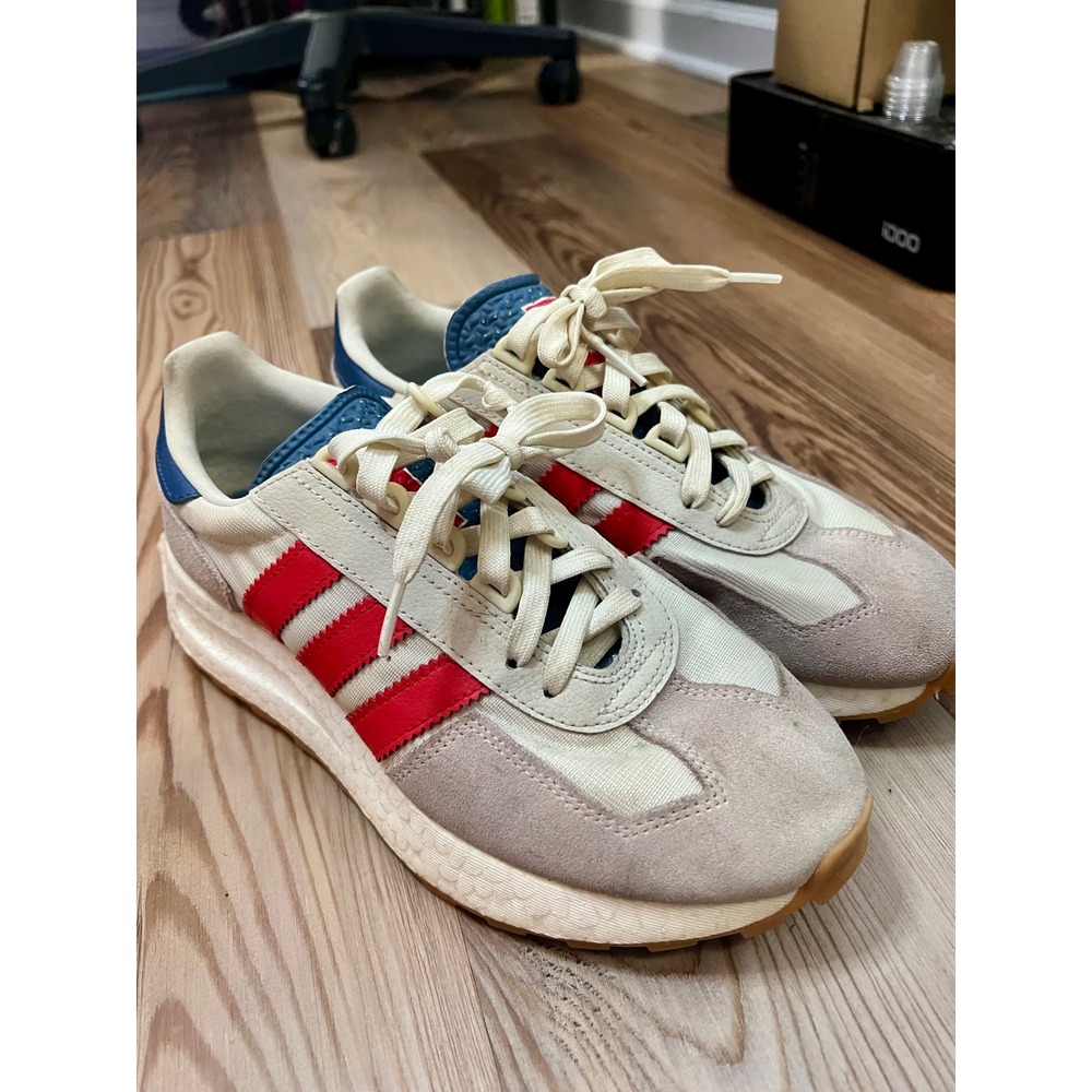 Adidas Retropy E5 Mens Shoes Off White Vivid Red Low Top Sneakers Size 8 Vintage